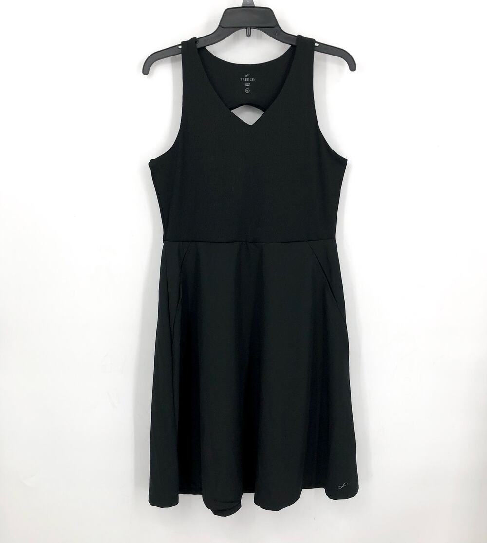 FREELY Women's Activewear Dress Medium Black Cut Out Back NWOT